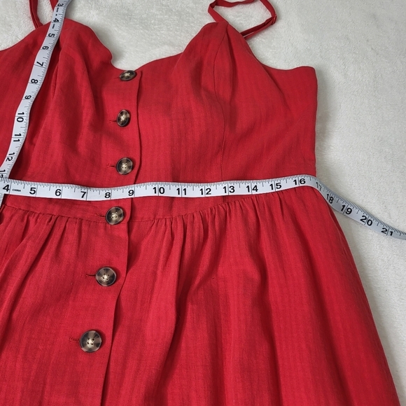 Reitmans Signature Elegant Red Button-Down Dress. Cotton Blend. Size Large - Picture 11 of 12